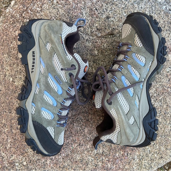 Merrell Waterproof Rugged, All Terrain Hiking Shoes in Gray + Dusty Olive - Picture 2 of 13